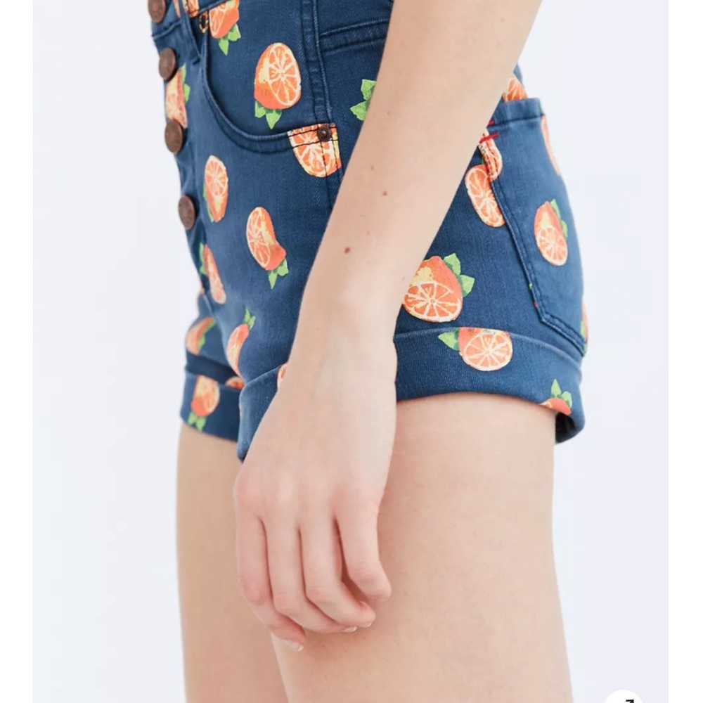 BDG S Denim Urban Outfitters Super High Waisted Shorts button fly Orange - Picture 5 of 10